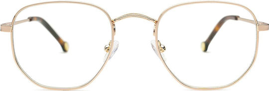 Lentiamo Eric Metal Blue Light Blocking Glasses Light Gold