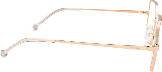 Lentiamo Leonie Women's Metal Blue Light Blocking Glasses Butterfly Rose Gold