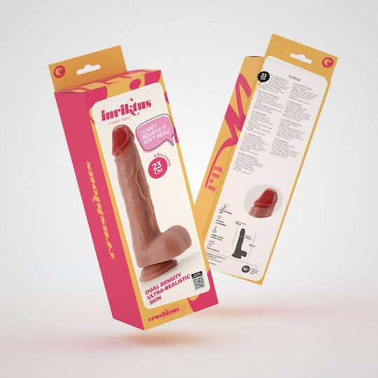 Crushious Dildo realist cu Testicule și Ventuză Flesh 23cm