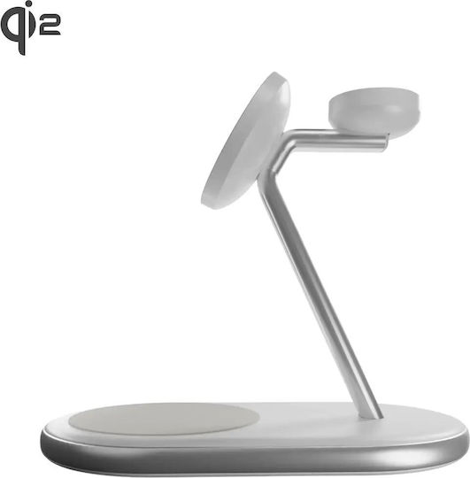 Puro Wireless Charger Qi2 30W Whites (Mag Station 3 in 1)