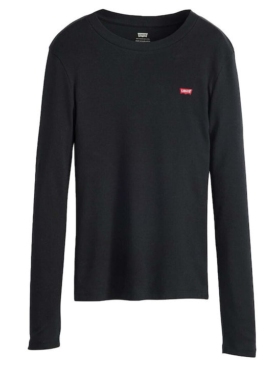 Essential Women's Blouse Cotton Long Sleeve Black