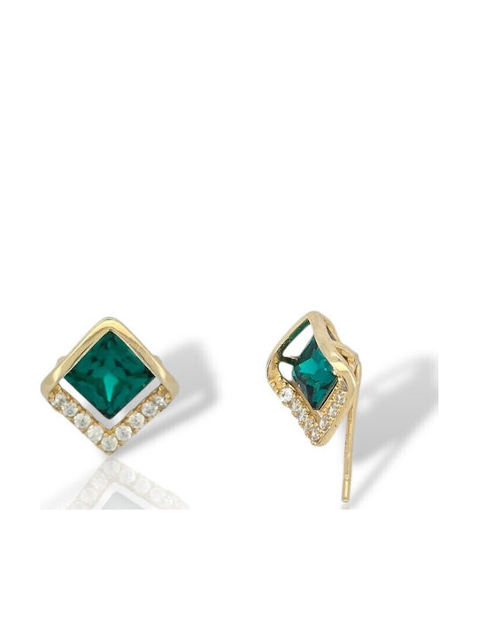 Mentzos Earrings made of Silver Gold Plated with Stones