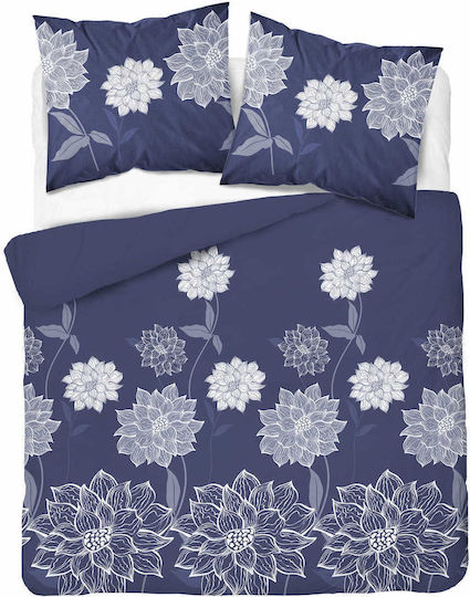 Detexpol Σετ Μονή 160x200cm Blue Flowers Detexpol Σετ Μονή 160x200cm Blue Flowers