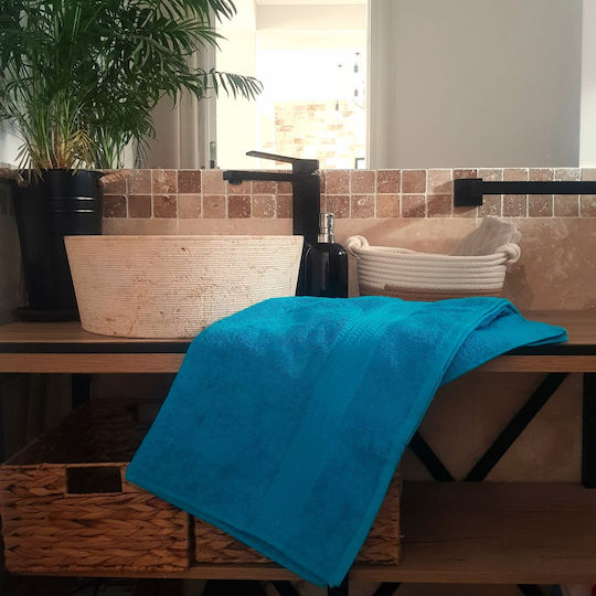 Kotonia Home Πετσέτα Προσώπου Rise 50x90εκ. Turquoise Βάρους 500gr/m²