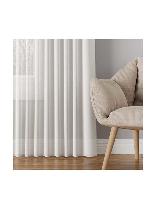 Markizeta Vorhang Fenster mit Bleistiftfalten Weiß 145x300cm