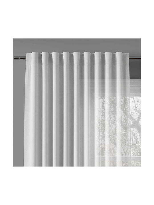 Markizeta Vorhang Fenster mit Bleistiftfalten Weiß 145x300cm