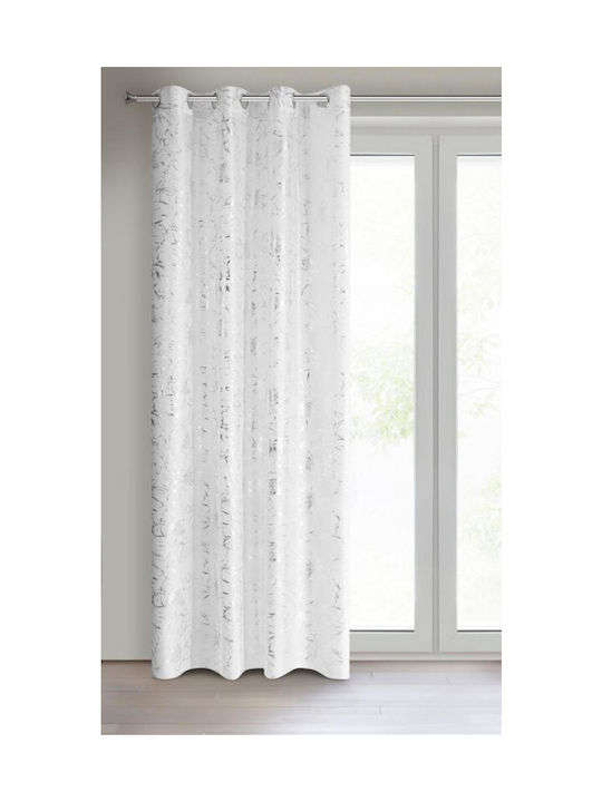 Eurofirany Κουρτίνα με Τρουκς Feza Λευκή 140x250εκ.