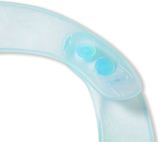 Babyono Αδιάβροχη Σαλιάρα Σιλικόνης με Τσέπη Turquoise για 6 m+