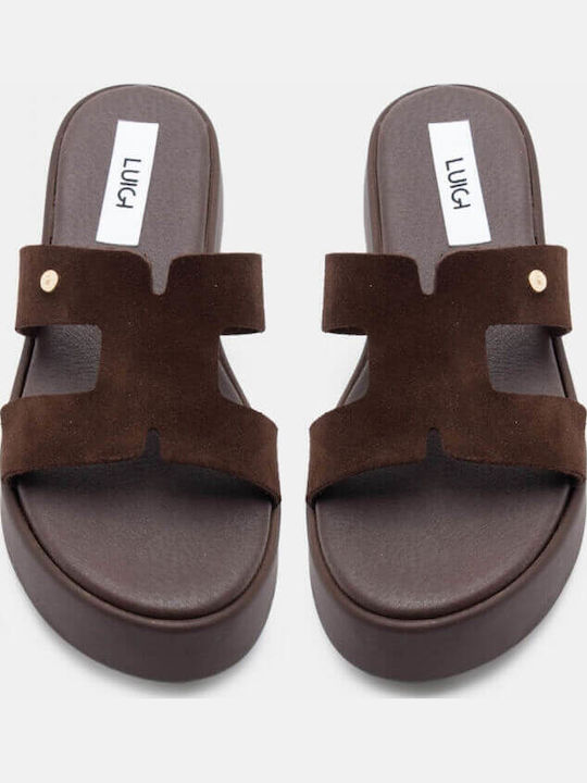 Sandale Casual Damă de Piele Flatforme Maro