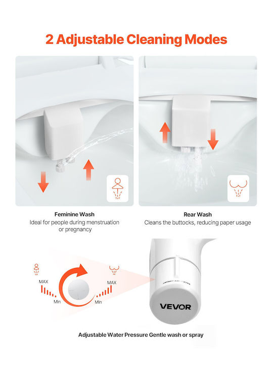 Vevor Toilettenbrille mit Bidet Kunststoff Weiß