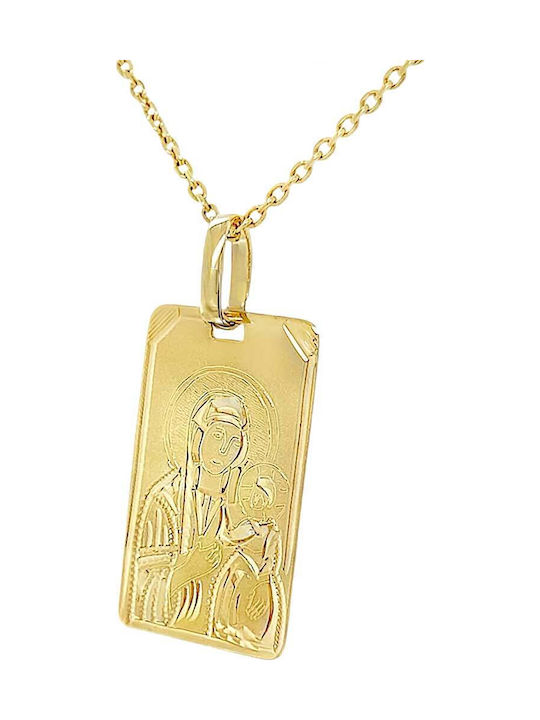 Xryseio Anhänger Kinder Amulett mit Jesus Christus aus Gold 14K FL1196