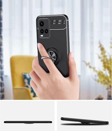 Rotating 360 Full Cover Metallic Black (Vivo Y21)