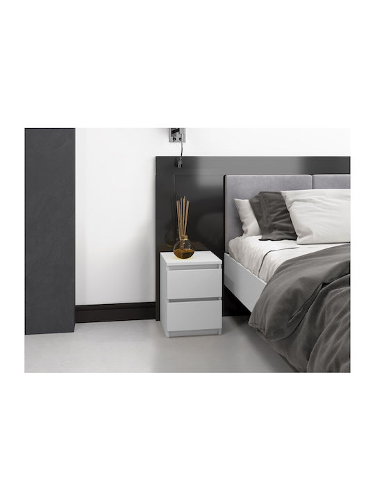 Bedside Table M2 Wooden White 30x40x40cm