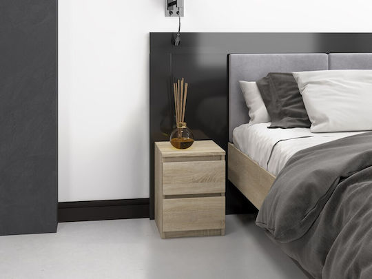 Bedside Table M2 Wooden Beige 30x40x40cm