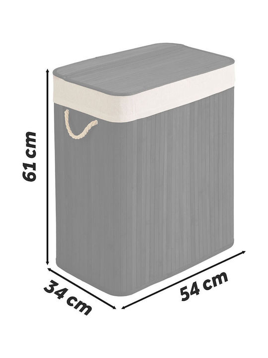 Massido Laundry Basket Bamboo 100lt with Cap 61x54x34cm Beige