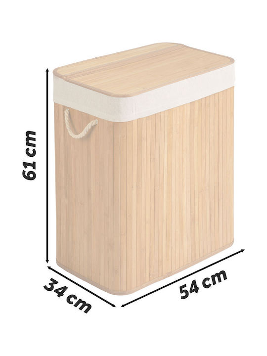 Massido Καλάθι Απλύτων Bamboo 100lt με Καπάκι 61x54x34cm Μπεζ