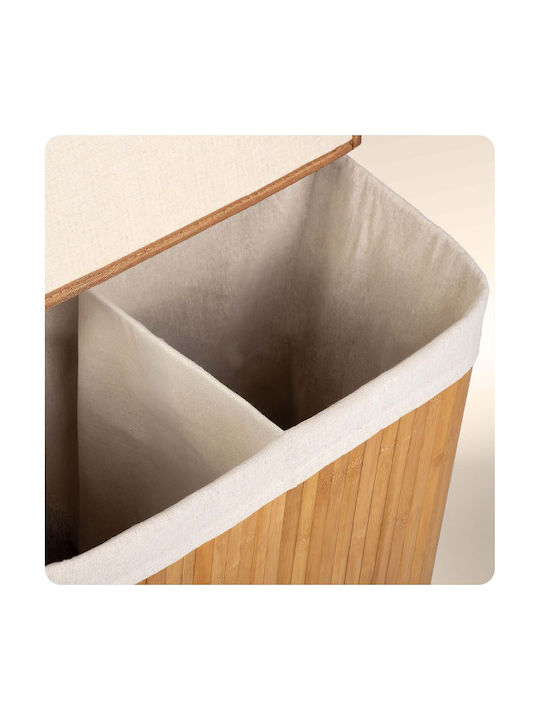 Massido Καλάθι Απλύτων Bamboo 100lt με Καπάκι 61x54x34cm Μπεζ