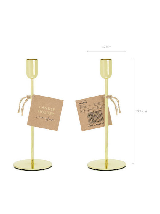 PartyDeco Кандилник Металик в Златист Цвят 22бр 1бр