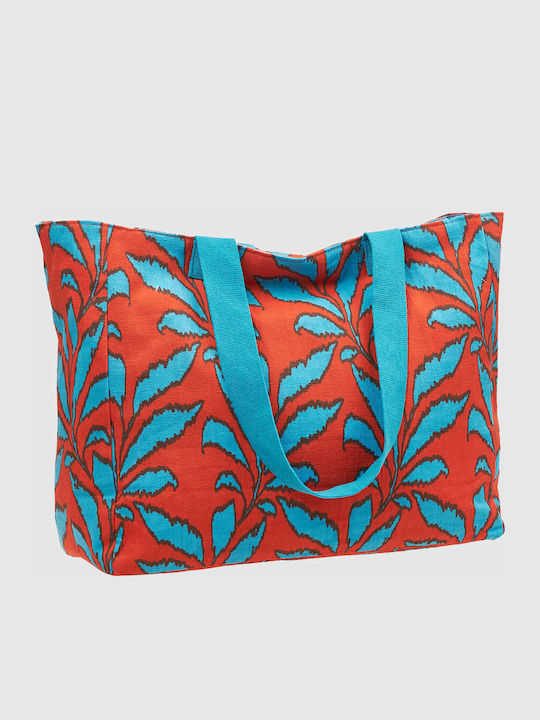 Verde Geantă De Plajă Din Material Textil Albastră