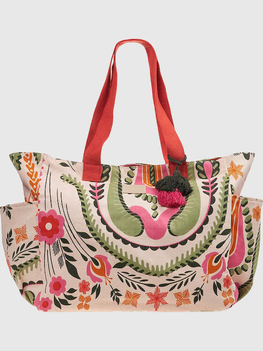 Verde Fabric Multicolour Beach Bag