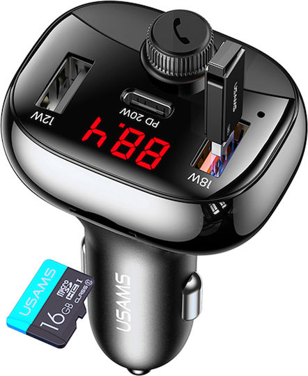 Eko Charger 50w Fm Transmitter Dual Usb-a Usb-c Port Black