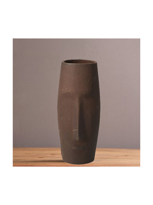 Koopman Διακοσμητικό Βάζο Aluminium Braun 9x9x20cm 1Stück