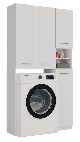 Topeshop Marpol DD Badezimmerschrank Wäscherei B96xT30xH183cm Weiß
