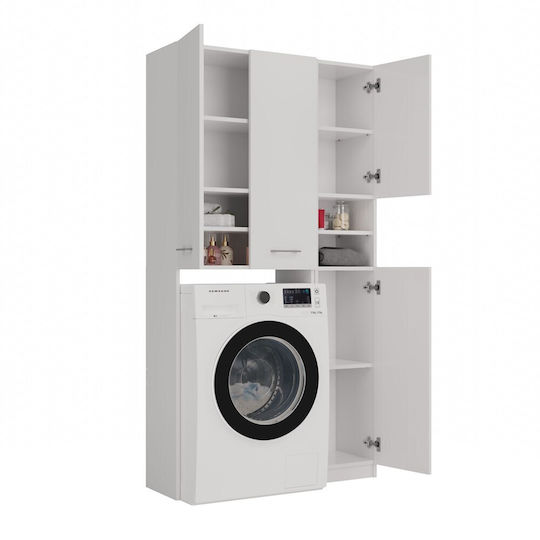 Topeshop Marpol DD Badezimmerschrank Wäscherei B96xT30xH183cm Weiß