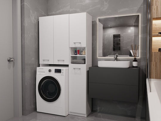 Topeshop Marpol DD Badezimmerschrank Wäscherei B96xT30xH183cm Weiß