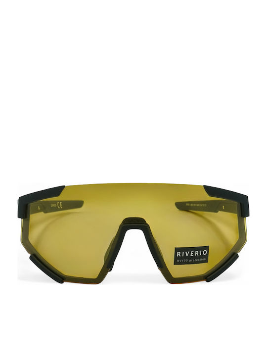 Riverio Unisex Γυαλιά Ηλίου με Μαύρο Κοκκάλινο Σκελετό και Κίτρινο Φακό 9090-6
