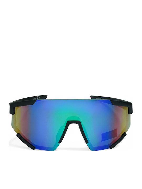 Riverio Unisex Γυαλιά Ηλίου με Μαύρο Κοκκάλινο Σκελετό και Πολύχρωμο Καθρέφτη Φακό 9090-4