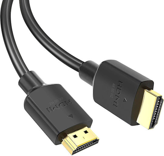 Swissten HDMI 2.0 Кабел 4K 60Hz Телевизори Златно Покрити Конектори 1 М Черен
