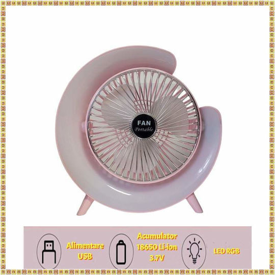 Ventilator De Mână USB Roz