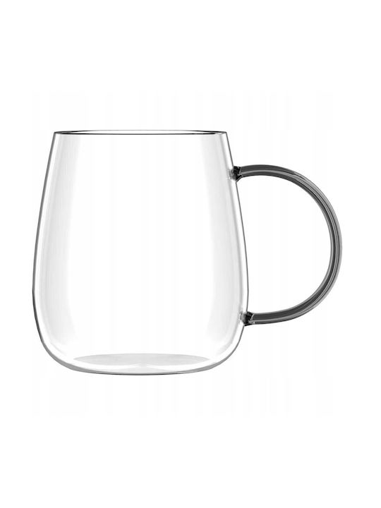 Vialli Design Mug Glass Transparent 400ml 2pcs