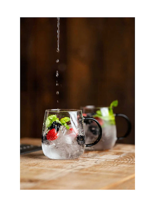 Vialli Design Mug Glass Transparent 400ml 2pcs