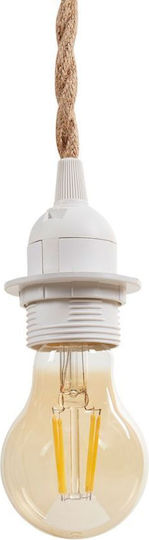 Ostaria Pendant Light White with Rope for Socket E27