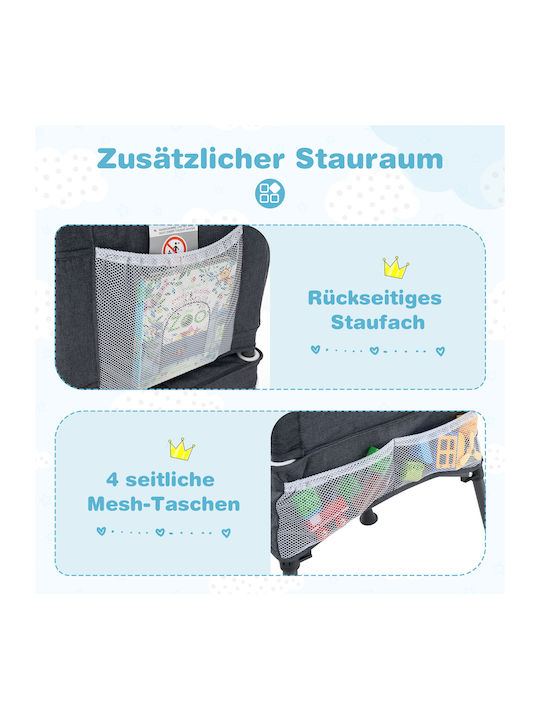 Costway Foldable Highchair with Metal Frame & Fabric Seat Gray