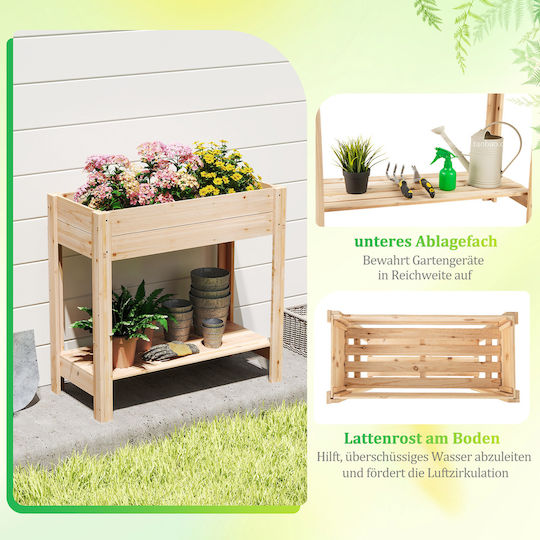 Costway Planter Box Wooden Brown