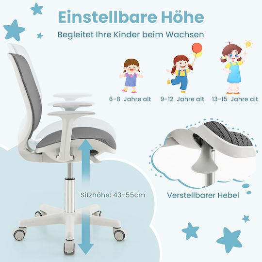 Kids Grey Desk Chair 57x57x80-92cm