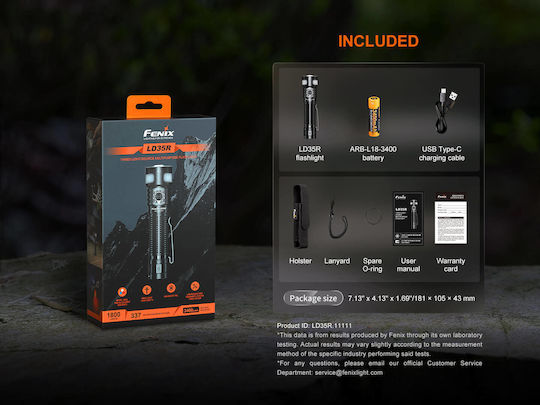 Fenix Rechargeable LED Flash Light with Maximum Brightness 1800lm