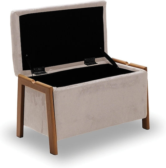 Σκαμπό Σαλονιού με Αποθηκευτικό Χώρο Dali Beige 75x42x44εκ.