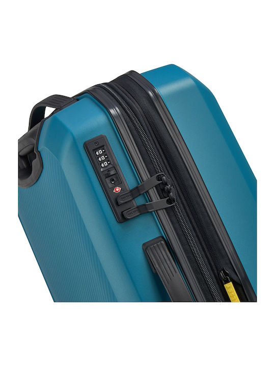 Delsey Anvers Cabin Hard Suitcase Blue with 4 Wheels Height 55cm