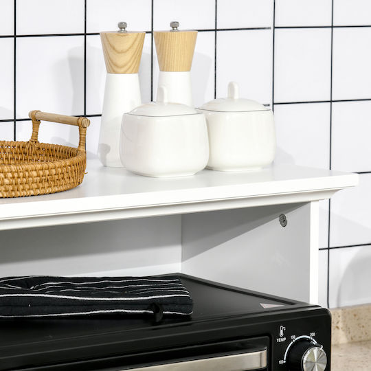 Lower Oven Cabinet with Countertop White 60x40x122.5cm