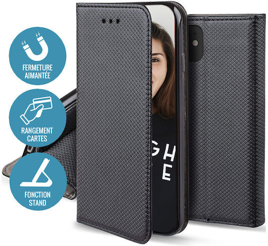 Jaym Folio Hülle Apple iPhone 12 / 12 Pro 6.1 Magnetischer Stand Funktion Schwarz