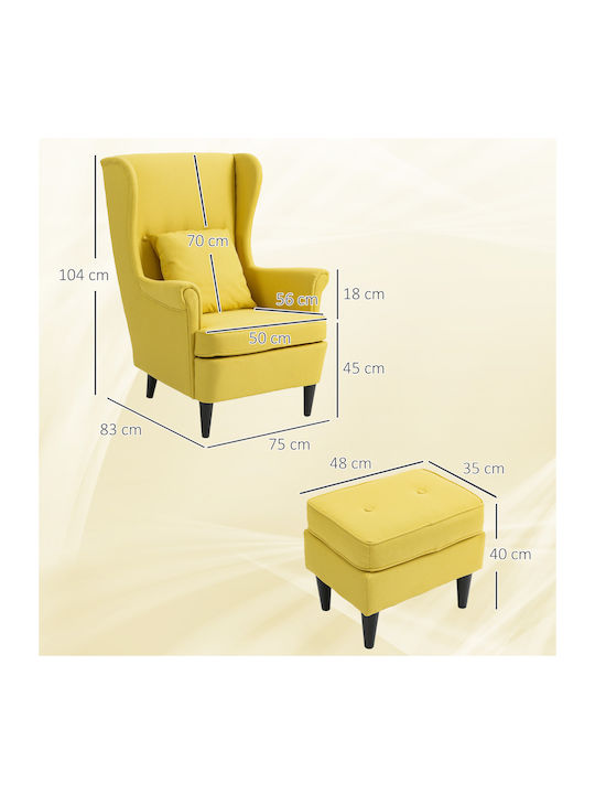 cu Puf Galben 75x83x104cm