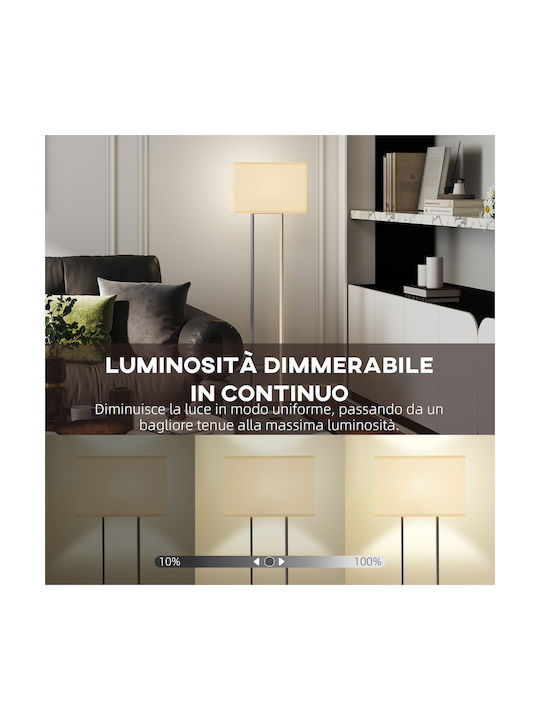 HomCom Floor Lamp H150cm. White