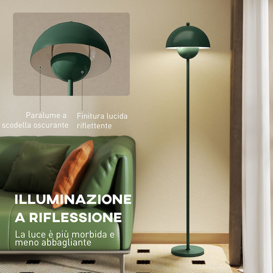HomCom Floor Lamp H155xW30cm. with Socket for Bulb E27 Green