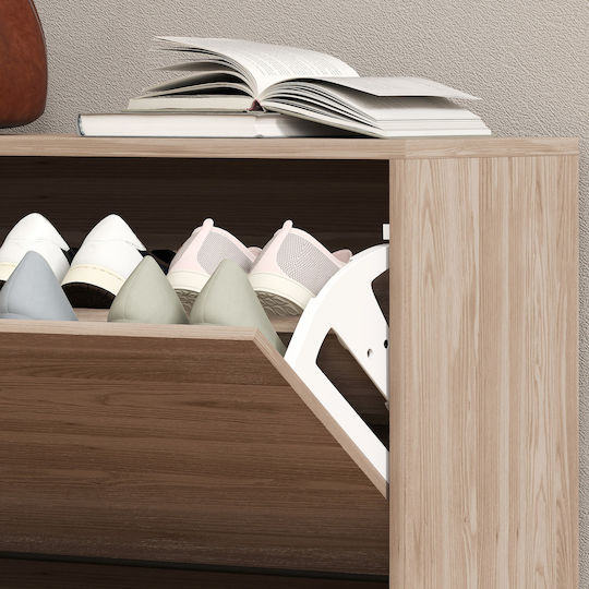 Entry Furniture with Mirror & Hanger Dark Brown 80x27x46.5cm