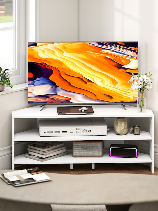 TV-Ständer Weißes Holz M110xT36xH45cm