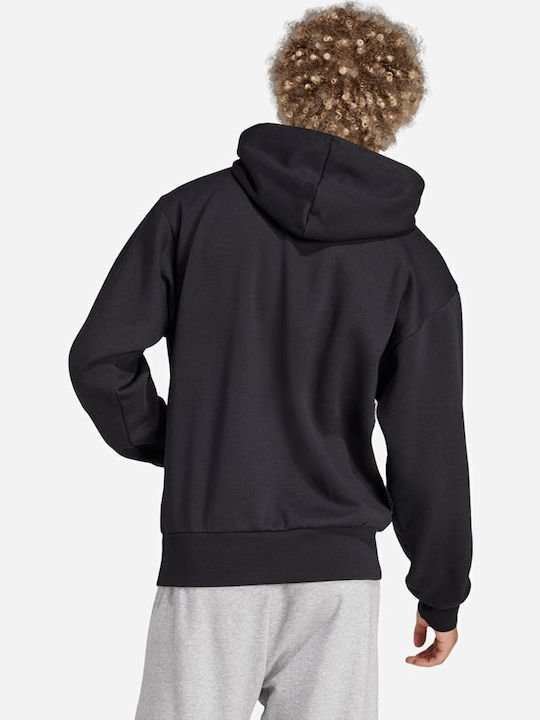 adidas Essentials Linear Φούτερ Μαύρο με Κουκούλα